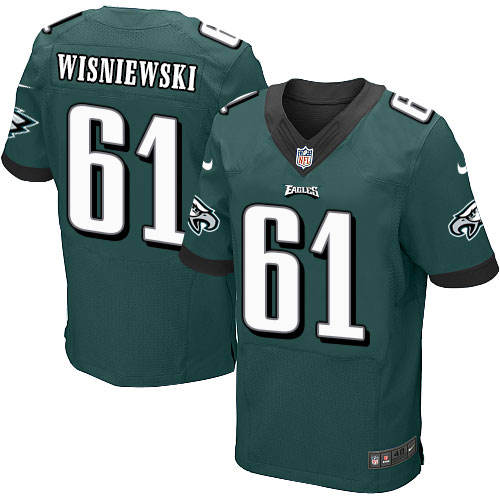Men's Elite Stefen Wisniewski Nike Jersey Midnight Green Home - #61 NFL Philadelphia Eagles